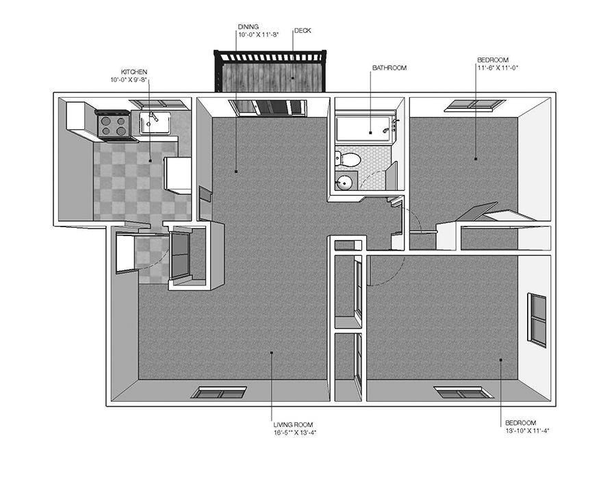 2 bedroom with balcony