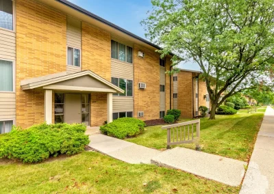 Wyndham hills apartment community building front door side angle shot